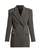 Matchesfashion.com Isabel Marant - Jaxen Double Breasted Wool Blend Jacket - Womens - Dark Grey