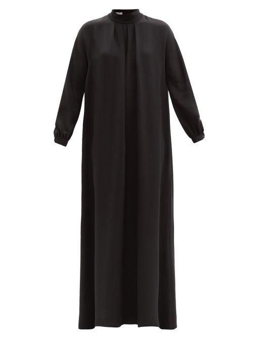 Matchesfashion.com La Collection - Barbora High-neck Silk-crepe Maxi Dress - Womens - Black