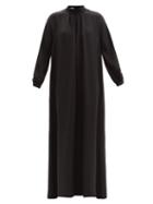 Matchesfashion.com La Collection - Barbora High-neck Silk-crepe Maxi Dress - Womens - Black