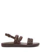 Ancient Greek Sandals - Dinatos Braided Leather Sandals - Mens - Brown
