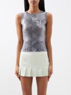 16arlington - Tania Sequin Python-print Top - Womens - Grey Multi