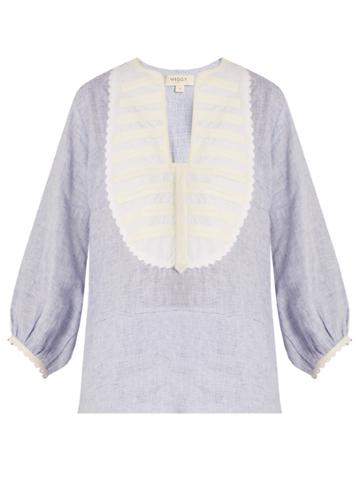 Wiggy Kit Contrast-front Linen Top
