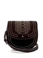 Matchesfashion.com Altuzarra - Ghianda Mini Stud Embellished Suede Bag - Womens - Black