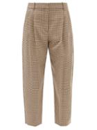 Stella Mccartney - Cavalry Cropped Houndstooth-check Trousers - Womens - Beige