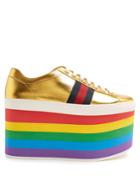 Gucci Peggy Low-top Rainbow-platform Trainers