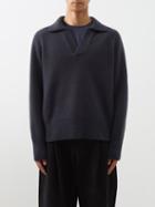 Arch4 - Mr Clifton Gate V-neck Cashmere Polo Sweater - Mens - Grey