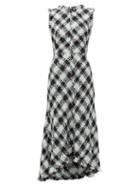 Matchesfashion.com Alexander Mcqueen - Frayed Trim Boucl Tweed Dress - Womens - Light Blue