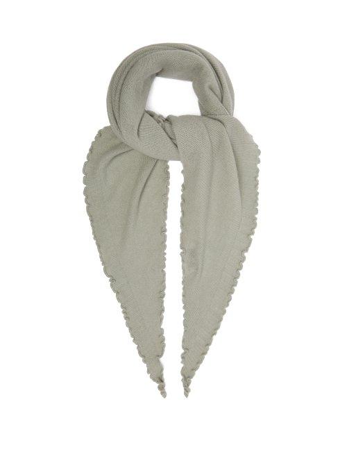 Matchesfashion.com Allude - Fine Knit Cashmere Scarf - Womens - Khaki