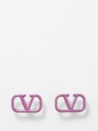 Valentino Garavani - V-logo Stud Earrings - Womens - Pink
