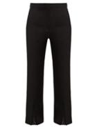 Matchesfashion.com Alexander Mcqueen - Lace Trimmed Split Cuff Tailored Trousers - Womens - Black