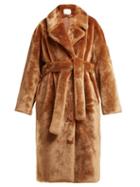 Matchesfashion.com Tibi - Belted Faux Fur Coat - Womens - Brown