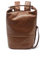 Lemaire - Grained-leather Backpack - Womens - Brown