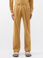 Smr Days - Bondi Striped Cotton Trousers - Mens - Yellow Multi