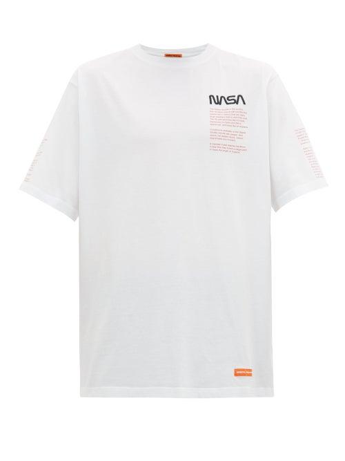 Matchesfashion.com Heron Preston - Nasa Print Cotton Jersey T Shirt - Mens - White Multi