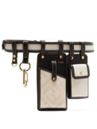 Matchesfashion.com Fendi - Leather And Canvas Utility Belt - Womens - White Black