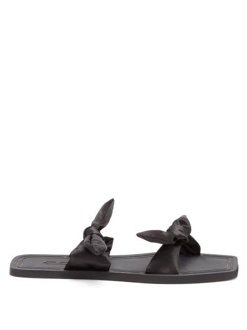 Matchesfashion.com Carlotha Ray - Knotted Satin Slides - Womens - Black