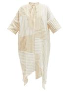 Loewe - Pinstriped Linen-blend Tunic Dress - Womens - Cream