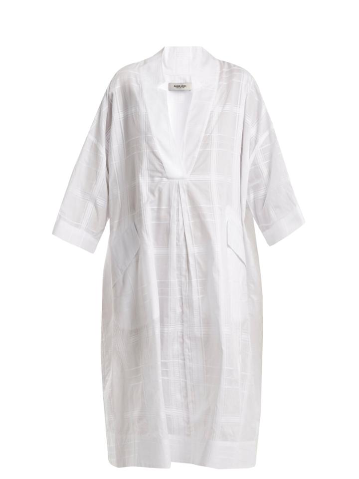 Rachel Comey Dune Checked Notch-collar Cotton Kaftan