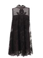 Matchesfashion.com Redvalentino - Floral-embroidered Tulle Mini Dress - Womens - Black