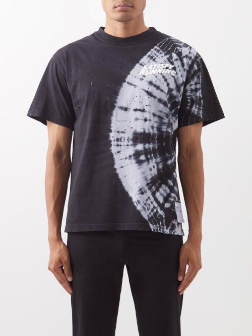 Satisfy - Mothtech Tie-dye Organic-cotton T-shirt - Mens - Black Multi