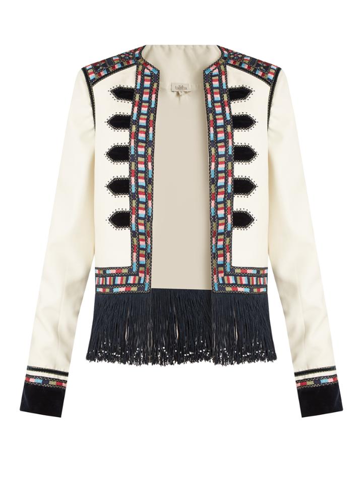 Talitha Zoya-embroidered Wool-gabardine Jacket