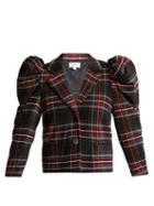 Matchesfashion.com Isa Arfen - Puff Sleeve Tartan Wool Chenille Blazer - Womens - Multi