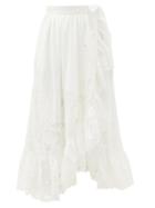 Matchesfashion.com Zimmermann - Lulu Broderie-anglaise Cotton Wrap Skirt - Womens - Ivory