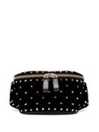 Valentino Rockstud Spike Quilted-velvet And Leather Belt Bag
