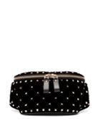 Valentino Rockstud Spike Quilted-velvet And Leather Belt Bag