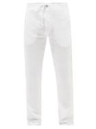 120 Lino 120% Lino - Drawstring-waist Linen-hopsack Trousers - Mens - White