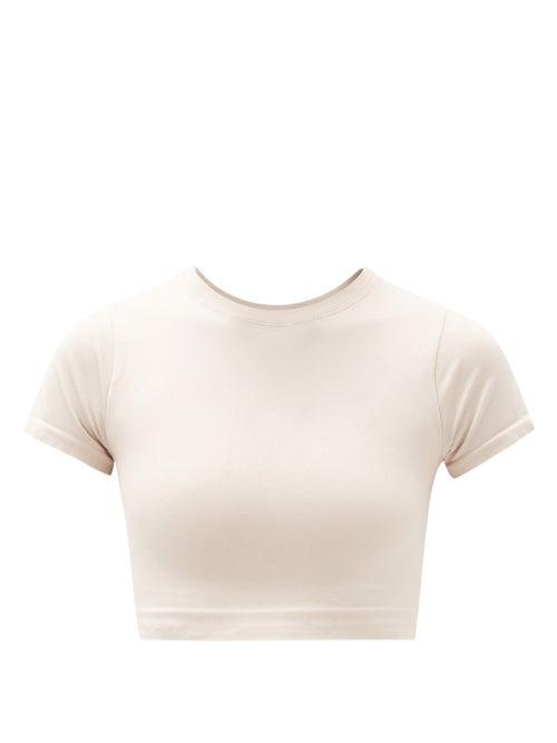Matchesfashion.com Prism - Mindful Stretch-jersey Cropped Top - Womens - Beige