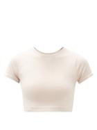 Matchesfashion.com Prism - Mindful Stretch-jersey Cropped Top - Womens - Beige