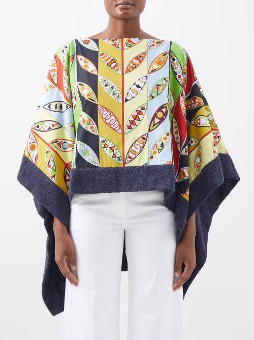 Pucci - Girandole-print Cotton-towelling Poncho - Womens - Multi