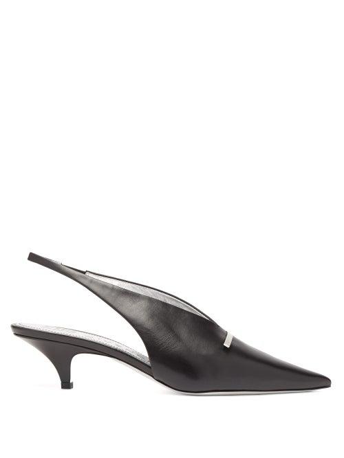 Matchesfashion.com Givenchy - Bar Leather Slingback Pumps - Womens - Black
