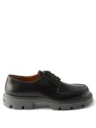 Maison Margiela - Topstitched Leather Derby Shoes - Mens - Black Grey