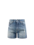 Ladies Rtw Dolce & Gabbana - High-rise Distressed Denim Shorts - Womens - Denim
