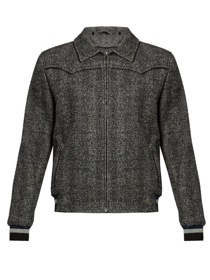 Lanvin Point-collar Zip-front Bomber Jacket