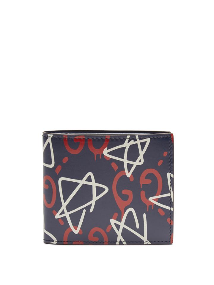 Guccighost-print Leather Wallet
