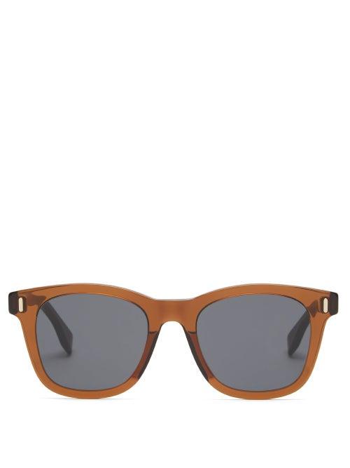Matchesfashion.com Fendi - D-frame Acetate Sunglasses - Mens - Brown