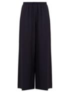 Matchesfashion.com The Row - Pavel Heavyweight Piqu Palazzo Trousers - Womens - Navy