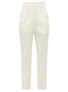 Matchesfashion.com Giambattista Valli - High Rise Satin Trousers - Womens - Ivory