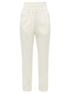 Matchesfashion.com Giambattista Valli - High Rise Satin Trousers - Womens - Ivory