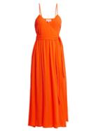 Matchesfashion.com Mara Hoffman - Alma Crepon Wrap Dress - Womens - Orange