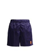 Matchesfashion.com Prada - Logo Nylon Gabardine Shorts - Womens - Blue