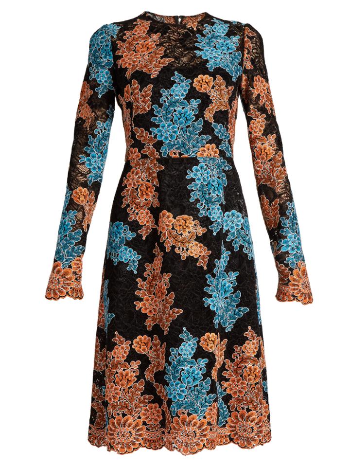 Dolce & Gabbana Tri-colour Cordonetto-lace Dress