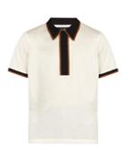 Matchesfashion.com Dunhill - Contrast Trim Cotton Polo Shirt - Mens - Ivory Multi