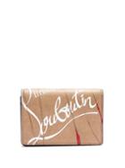 Matchesfashion.com Christian Louboutin - Loubeka Kraft Print Leather Cardholder - Mens - Beige