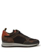 Matchesfashion.com Dunhill - Radial Mesh And Bonded Suede Trainers - Mens - Brown