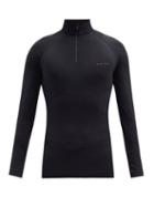 Matchesfashion.com Falke Ess - Zipped Long-sleeved Jersey Top - Mens - Black