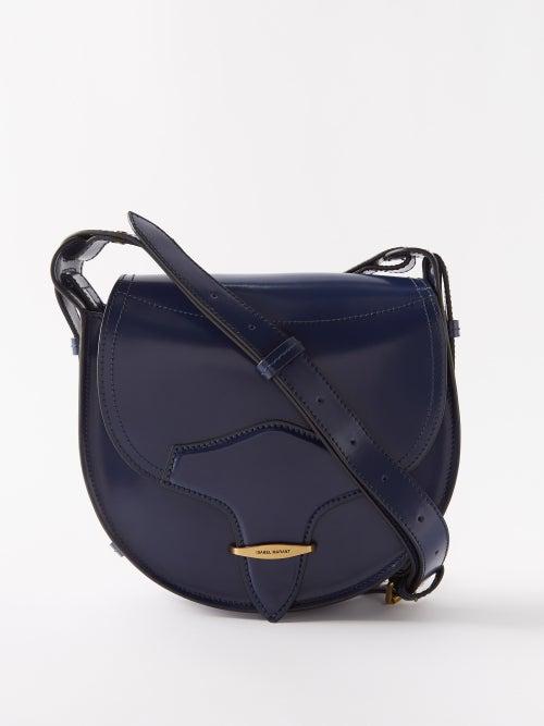 Isabel Marant - Botsy Leather Cross-body Bag - Womens - Dark Blue